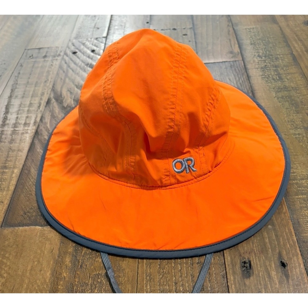 Outdoor Research Kids Rambler Sun Hat Orange Grey Adjustable Sun Protection M
